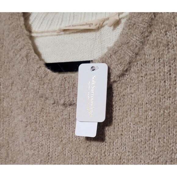 Soft Surroundings Women Colorblock Pullover Sweater Wool Alpaca Quiet Luxury New - Picture 8 of 11